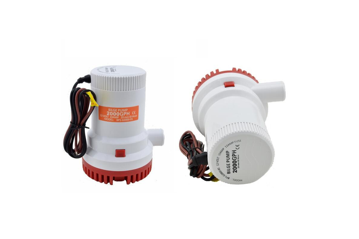 Top angle of bilge pump 2000GPH with water cooled motor