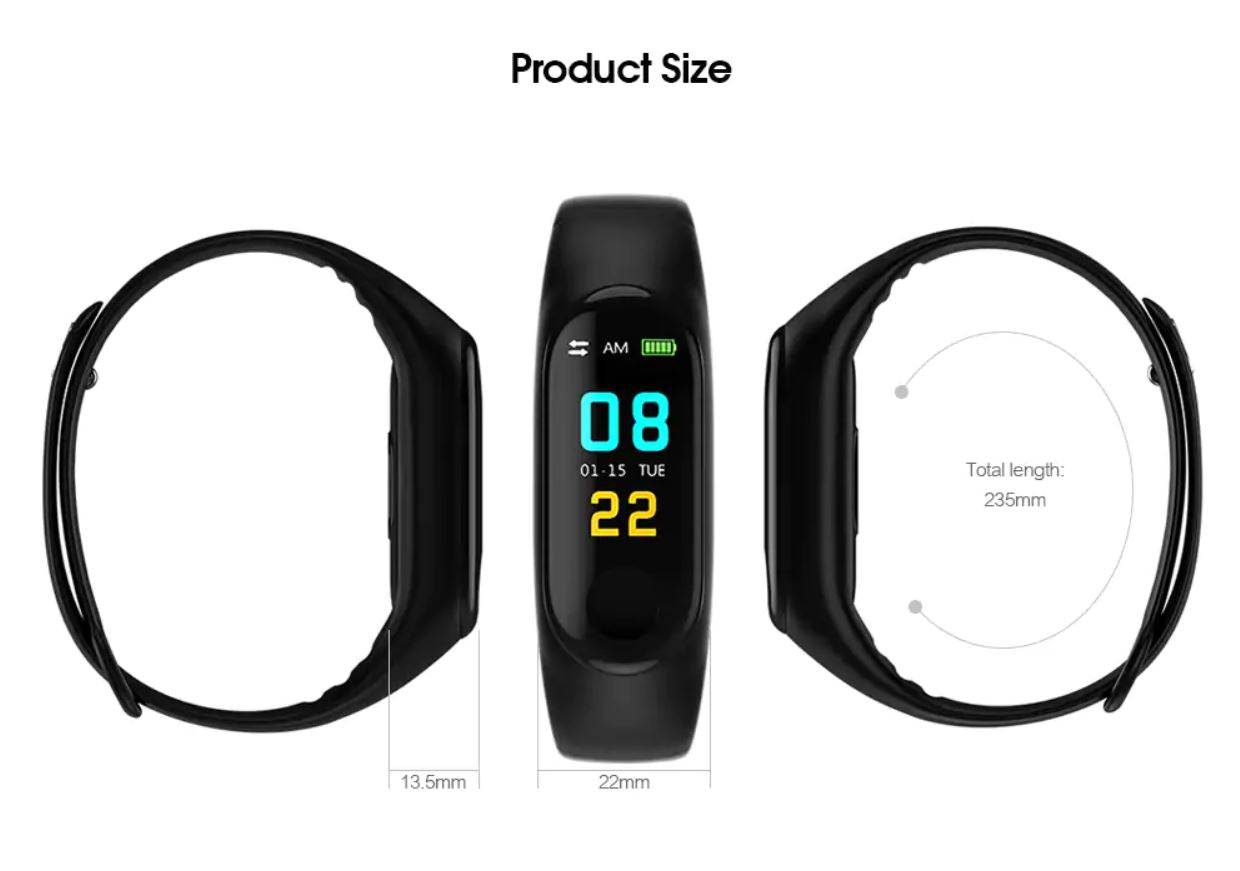 Smart Band M3 Plus wristband with adjustable strap