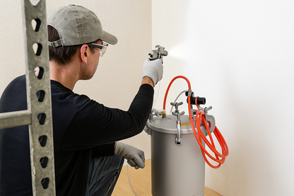 Paint pressure tank 15L in use for automotive painting