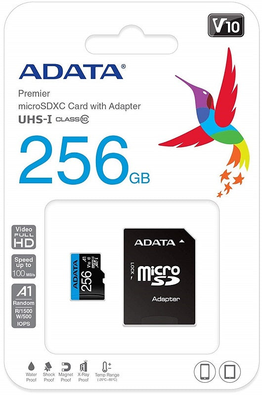 ADATA Premier microSDXC UHS-I A1 V10 Card 256GB