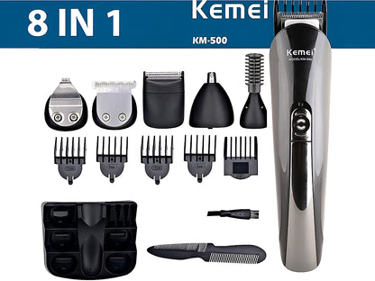 Close-up of rechargeable hair trimmer blades made of high-hardness steel