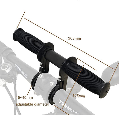 Top view of padded child bike seat with attached handlebar