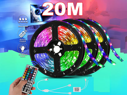Flexible ribbon LED strip light RGB curved around corner