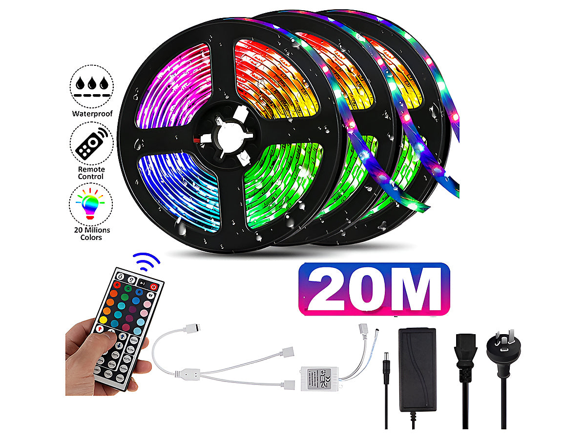 Close up of LED strip light RGB 5050 SMD chips