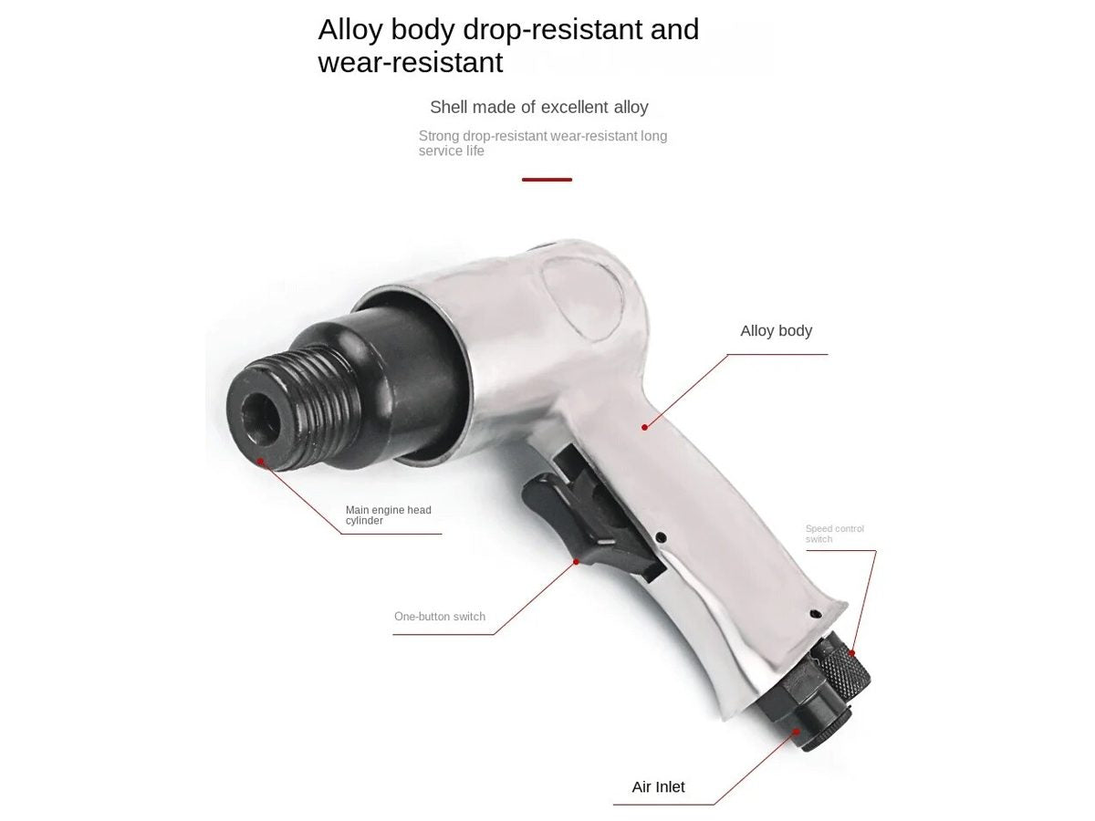 Lightweight aluminium housing of needle scaler tool