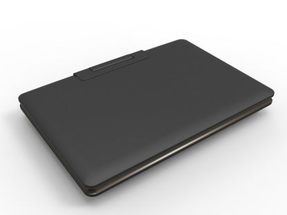 Portable DVD player 14inch in use with headphones connected