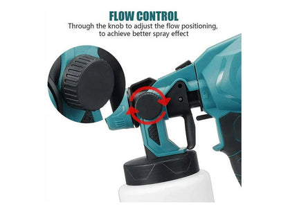 Paint sprayer angled to show ABS and plastic material
