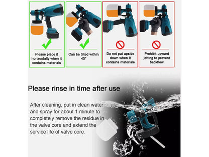 Paint sprayer angled to show ABS and plastic material