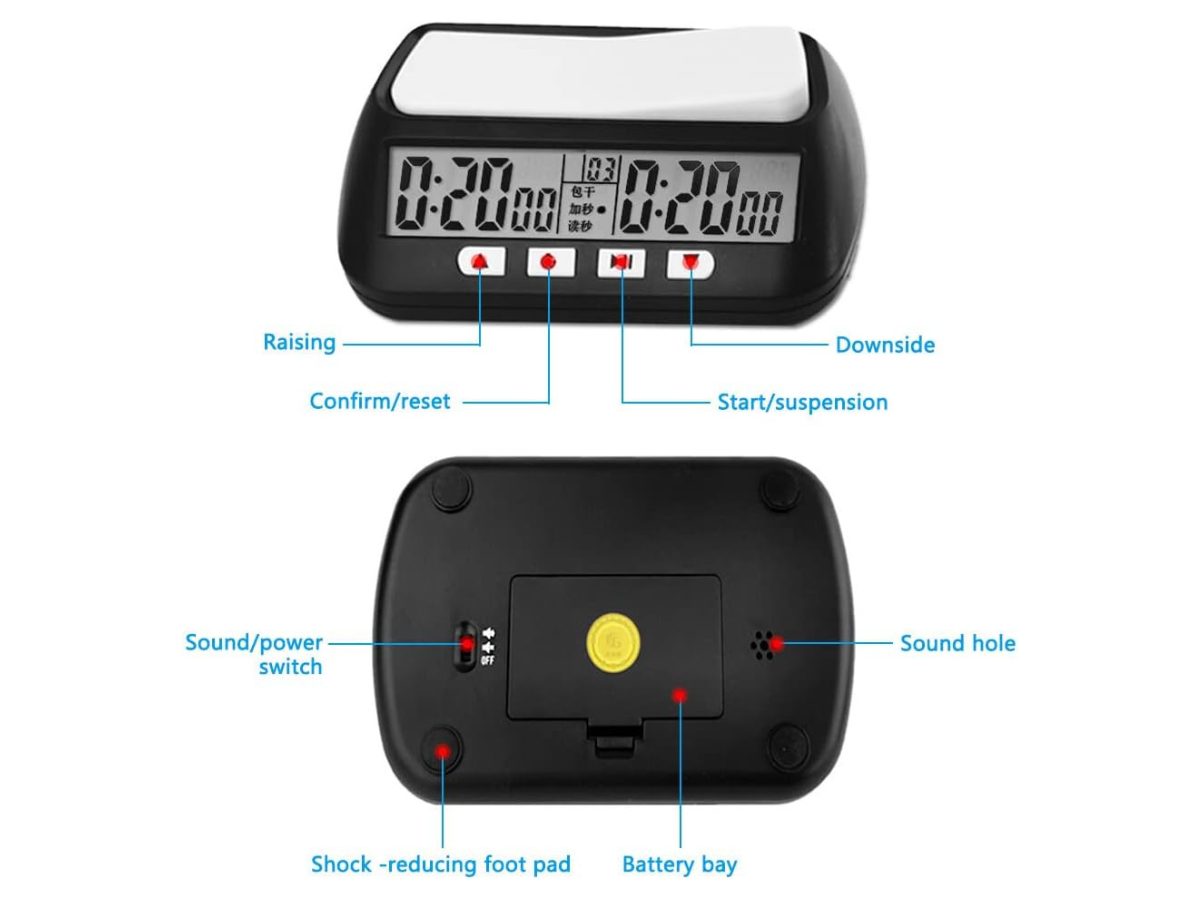 Chess Clock Digital Chess Timer Professional for Board Games