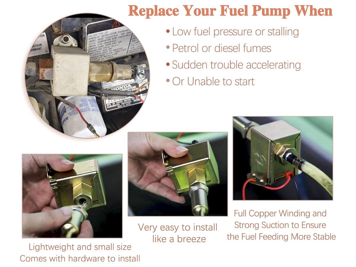 Close-up of metal filter on Electric Fuel Pump 12V for debris protection