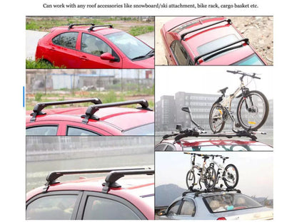 Universal roof rack cross bars with no-drill mounting system