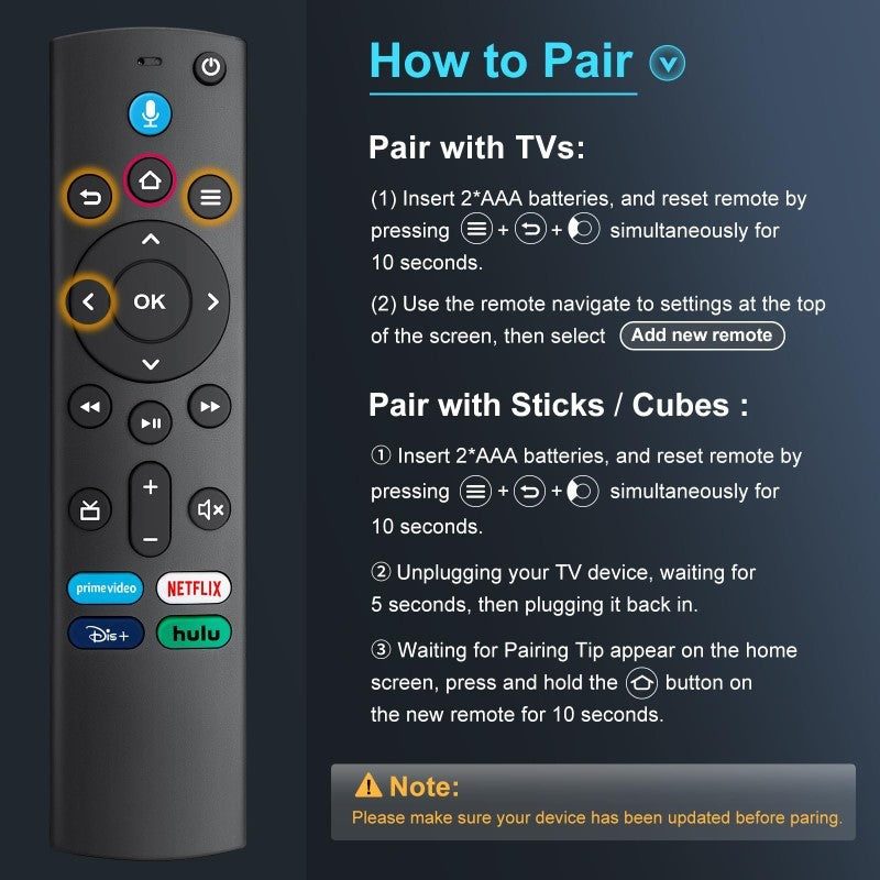 Fire TV Stick remote replacement next to original remote for comparison
