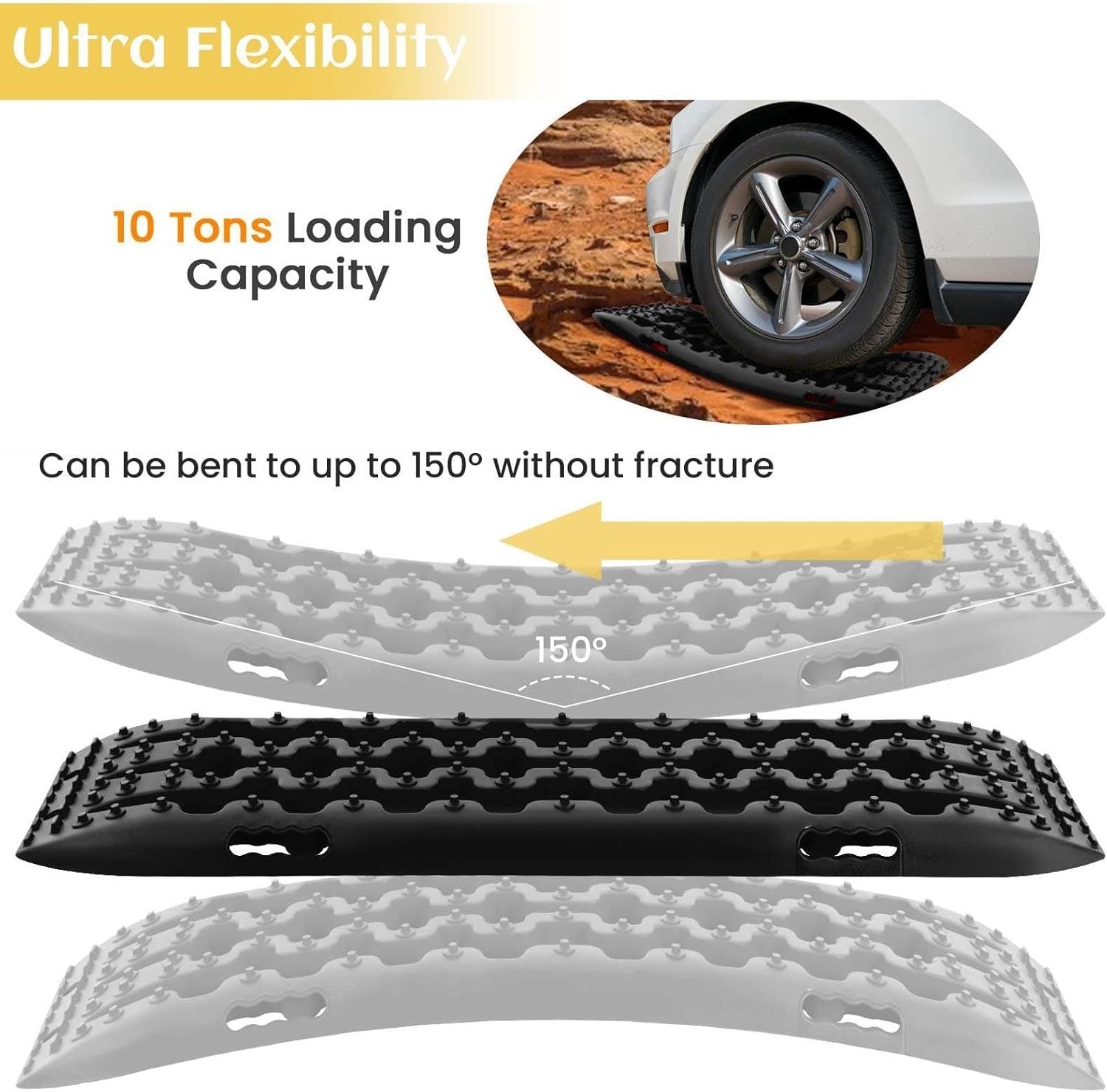 Pair of Recovery Tracks stacked showing size comparison