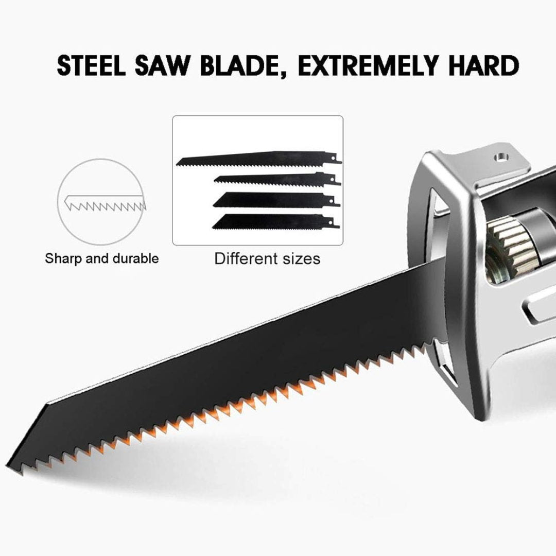 Reciprocating saw cutting wood up to 260mm thickness