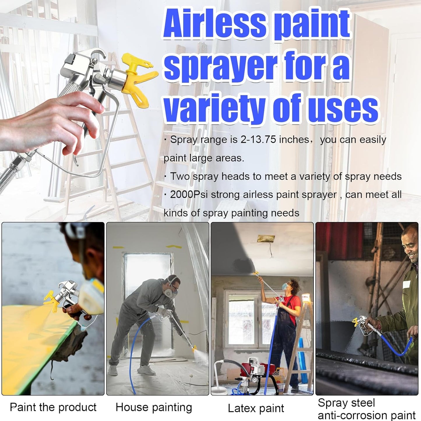Airless paint sprayer 3300 PSI with lubricating oil bottle included