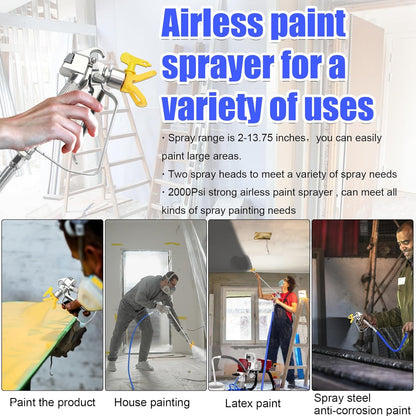 Airless paint sprayer 3300 PSI with lubricating oil bottle included