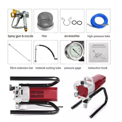 Airless paint sprayer 3300 PSI with 10m high-pressure hose attached