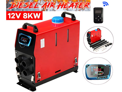 Close-up of diesel air heater LCD control for easy temperature setting
