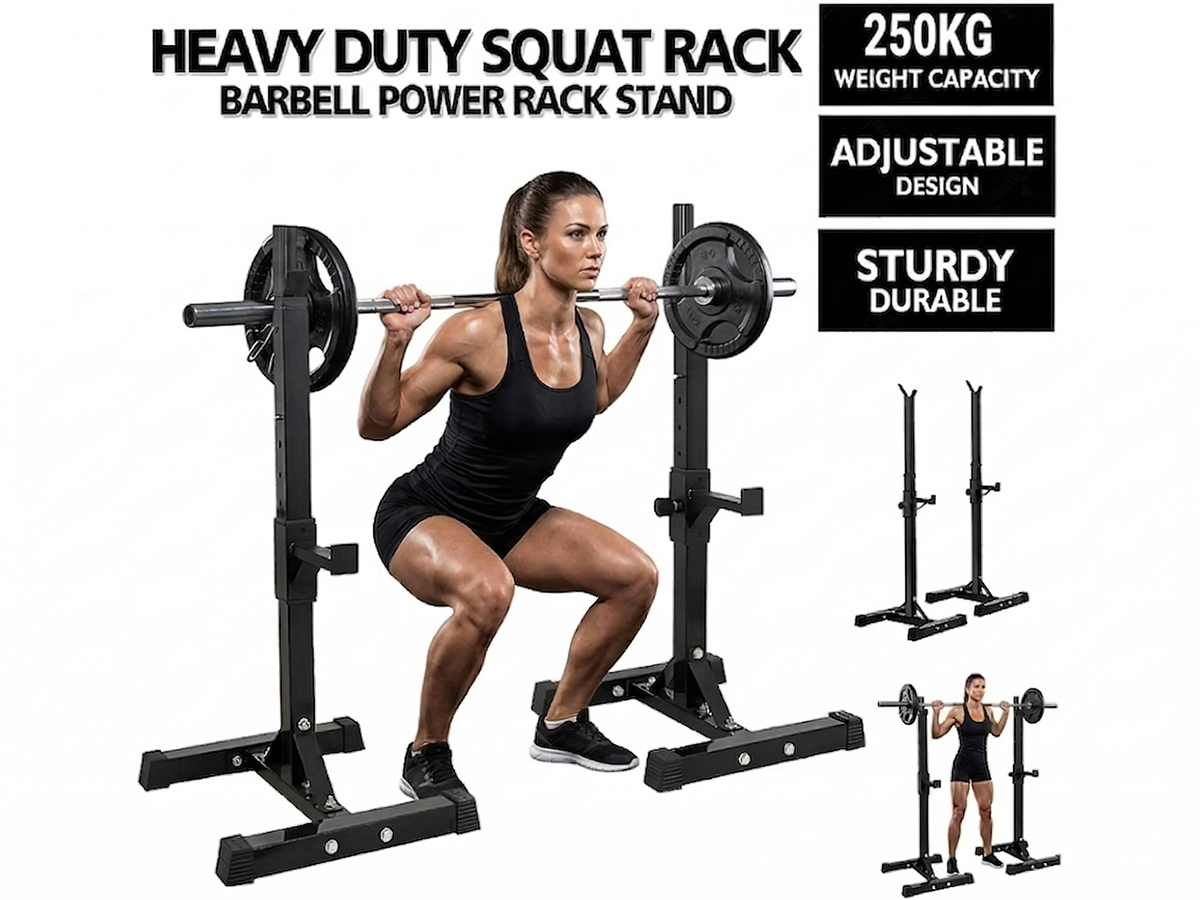 Squat Rack Weight Adjustable Lifting Stand