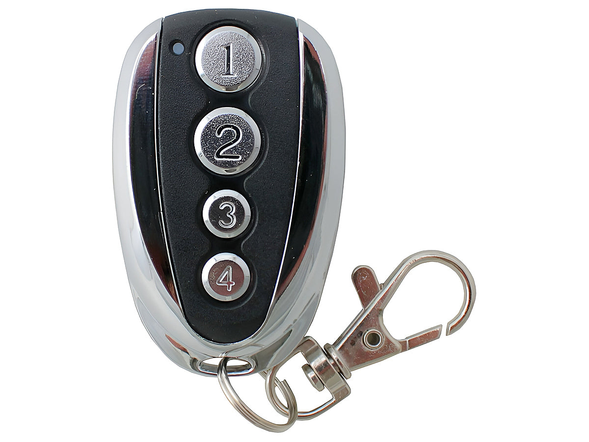 Back view of Doorworks remote with battery compartment open