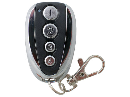 Back view of Doorworks remote with battery compartment open