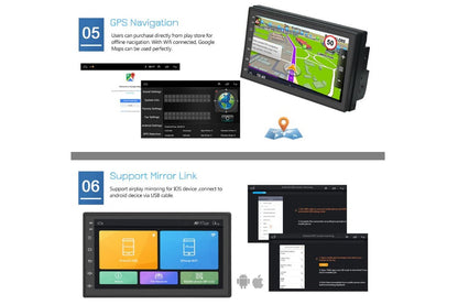 Close-up of 7inch car stereo GPS navigation screen