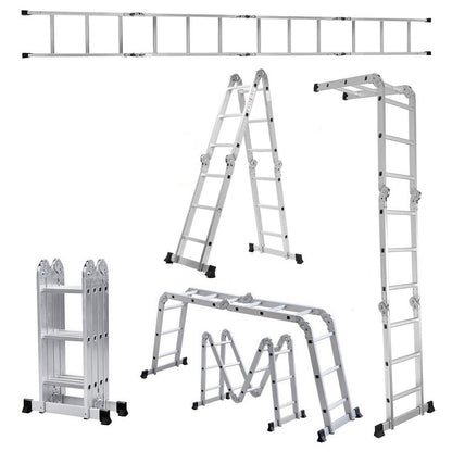 Extension ladder 36M aluminium used as step ladder on stairs