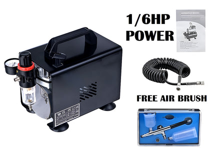 Top view of air brush compressor with dual pen sockets