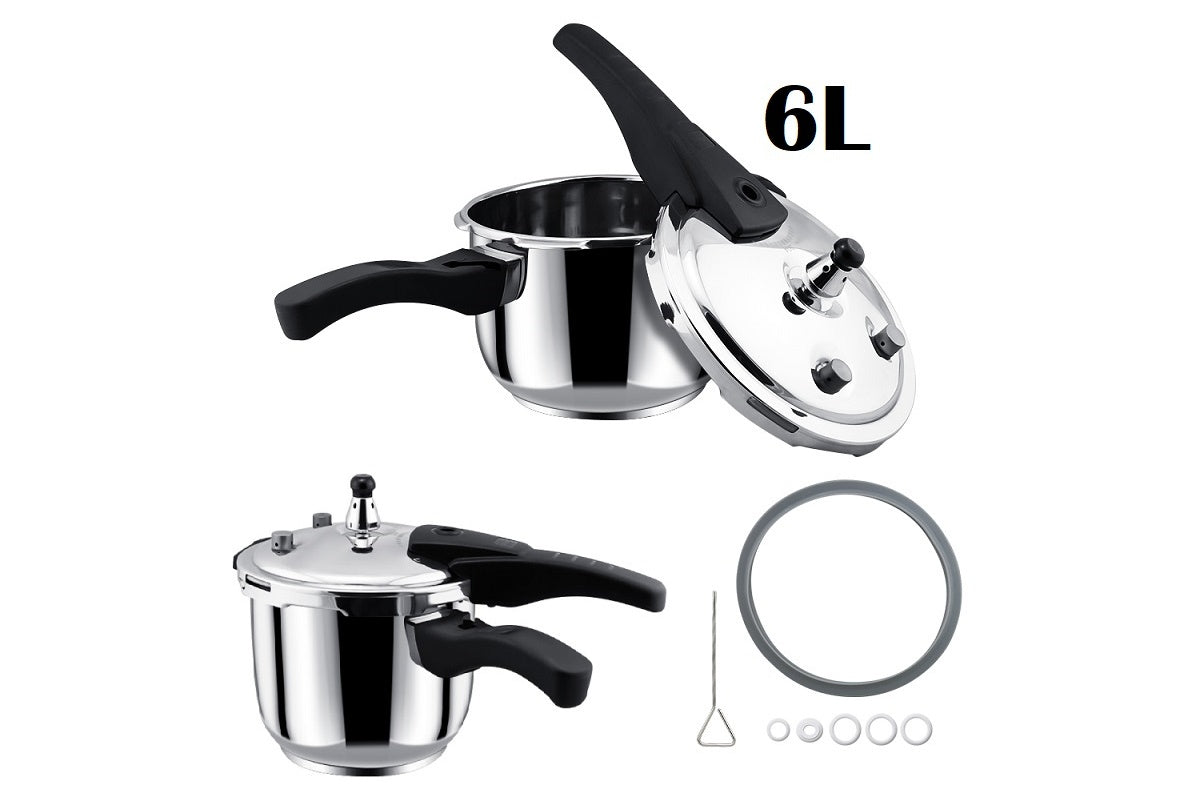 Side view of pressure cooker 6L showing cool touch handles