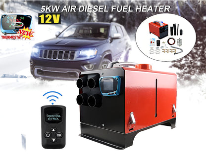 Diesel air heater 5KW 12V with included mounting kit and user manual