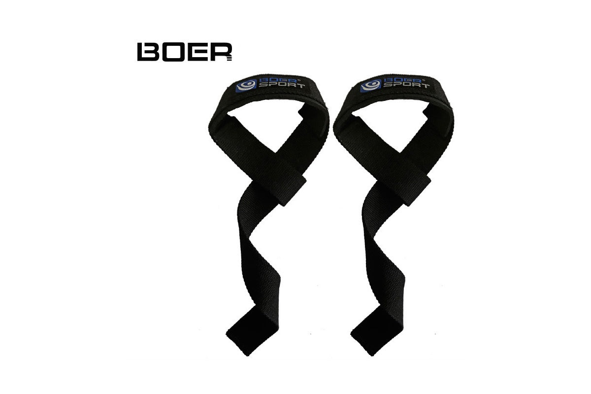 Close up of padded polyester material on weight lifting straps