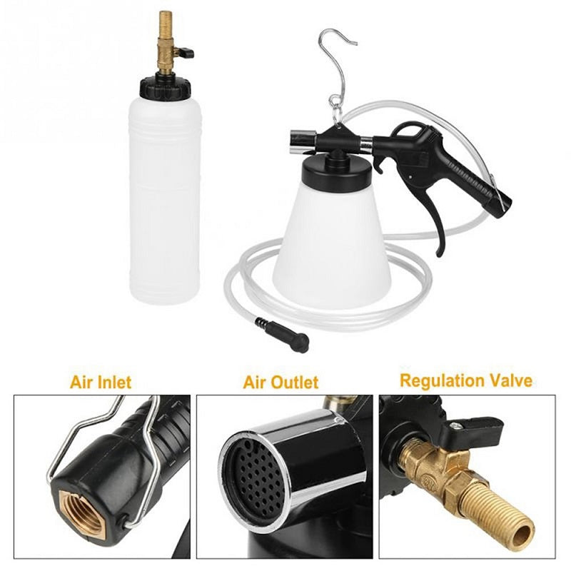 Air brake bleeder kit with screw-on adapters for brake fluid