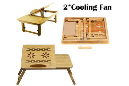 Side view of laptop stand highlighting adjustable height screw