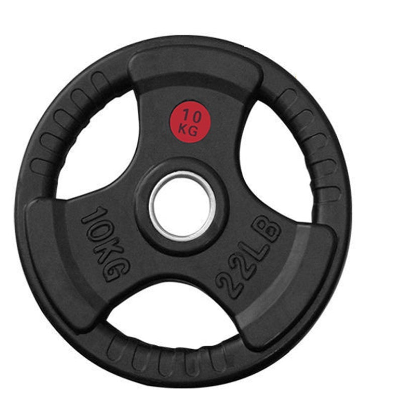 Olympic bumper weight plate 10kg rubber surface close-up