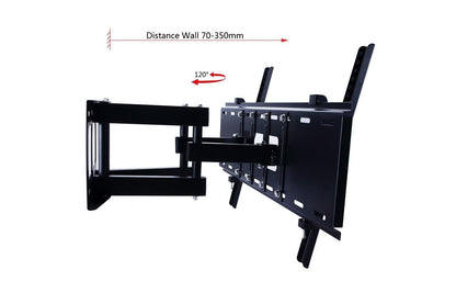 TV wall bracket swivel folded flat against wall in lounge
