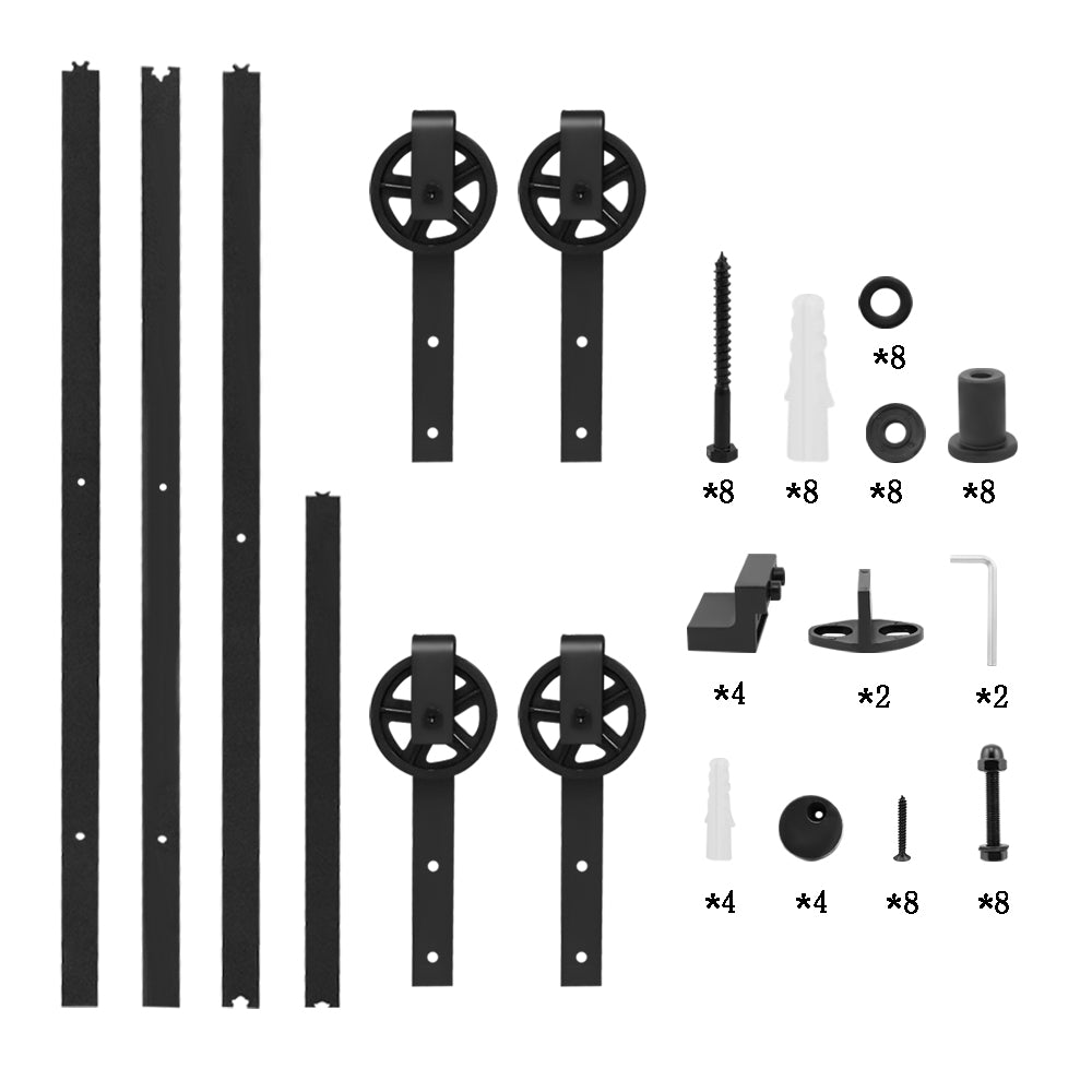 Barn door hardware 366m anti-jump pad attached under rail