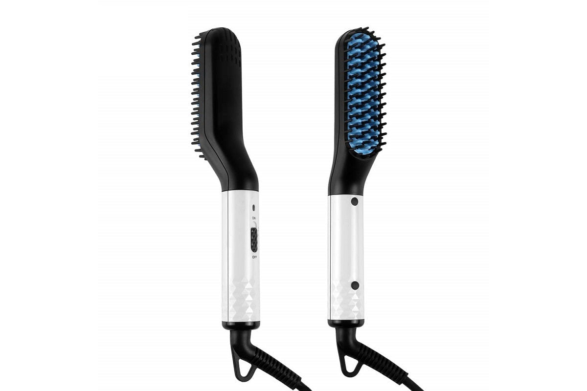Side view of beard straightener NZ with ergonomic handle