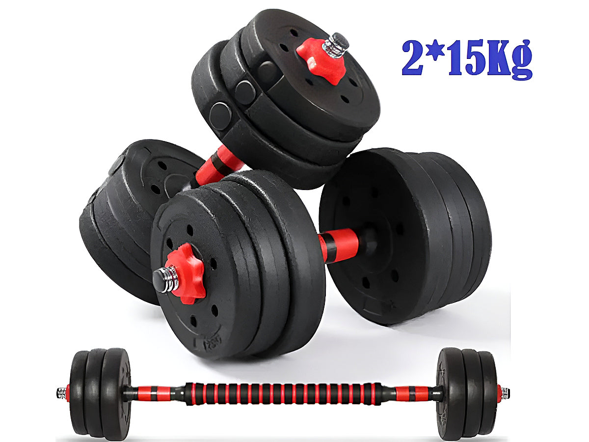 30kg Adjustable Weights Dumbbell Barbell Set