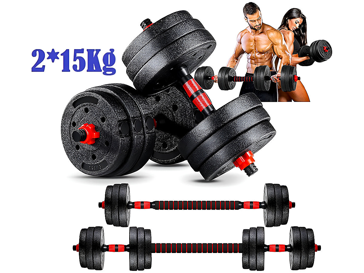 30kg Adjustable Weights Dumbbell Barbell Set