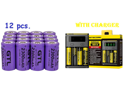 CR123A Rechargeable Batteries for Arlo Cameras 12pcs + Charger