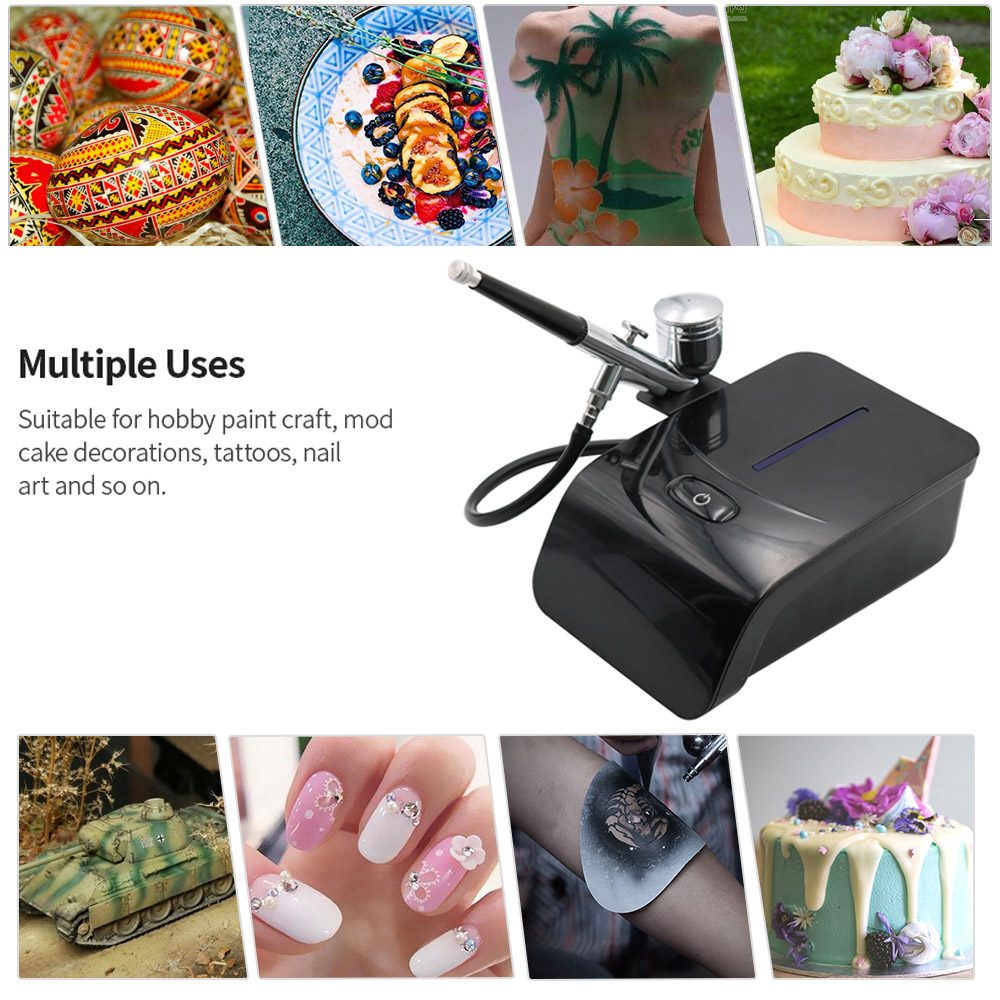 Air brush compressor kit with adjustable speed settings