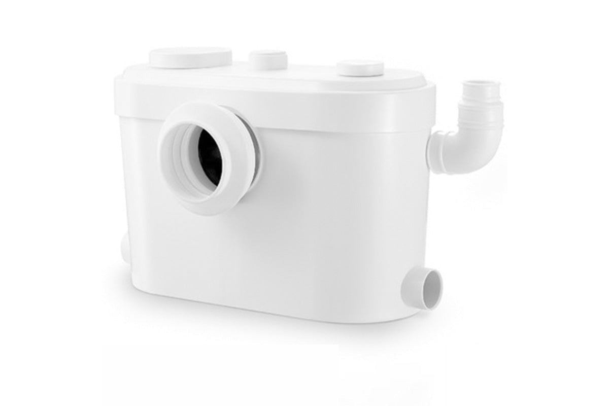 Side view of macerator sewage pump with inlet ports visible