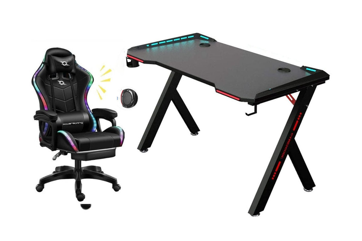 Side view of gaming chair with removable headrest and lumbar support