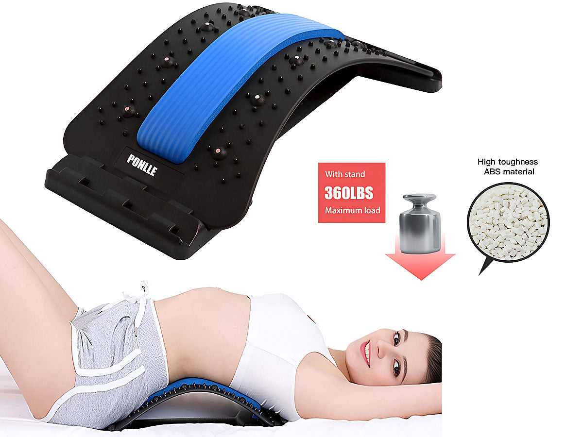 Side view of lumbar support stretcher with foam cushioning