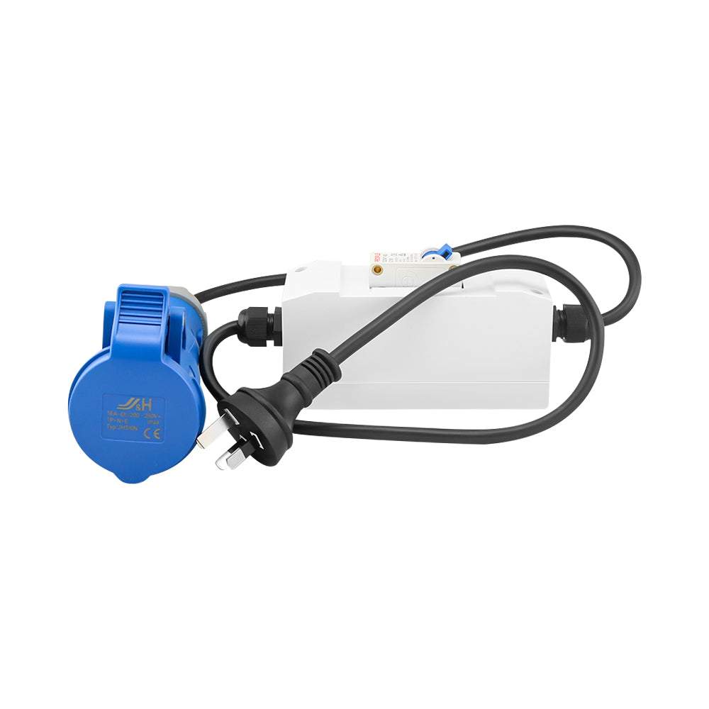 Side view of 1 metre caravan extension cable adaptor