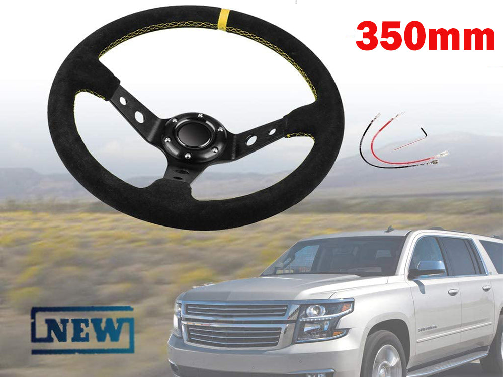 Steering wheel 350mm installed in a performance vehicle