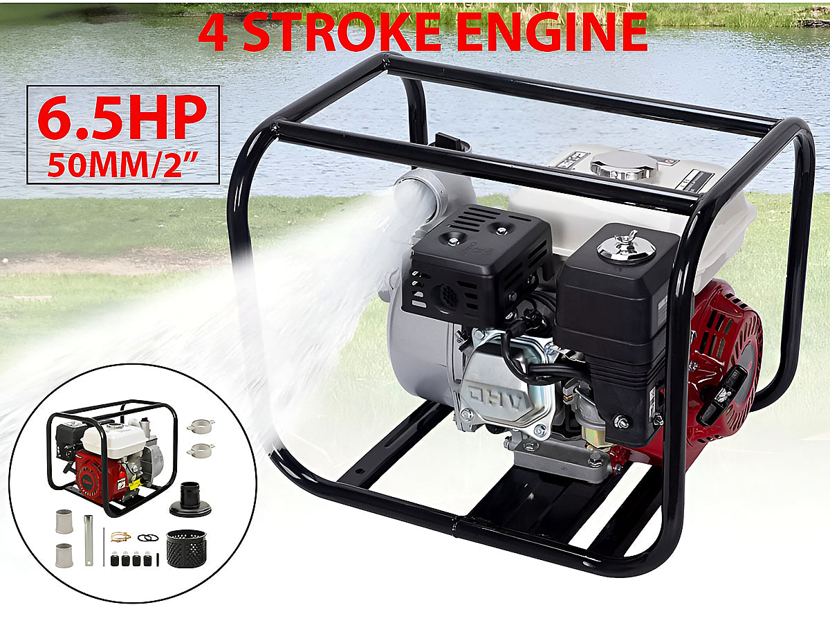 Top view of petrol water pump 65HP with control panel