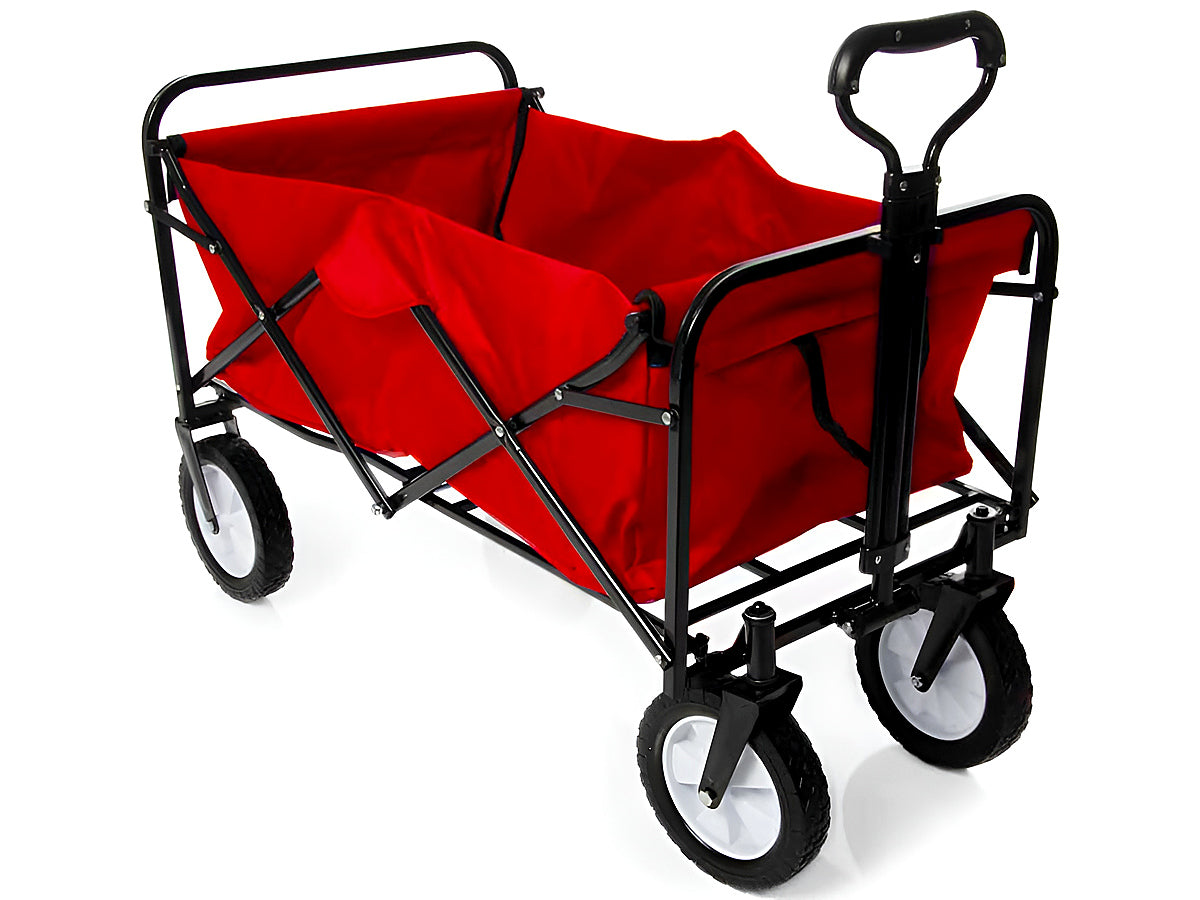 Camping trolley cart showing spacious interior for gear