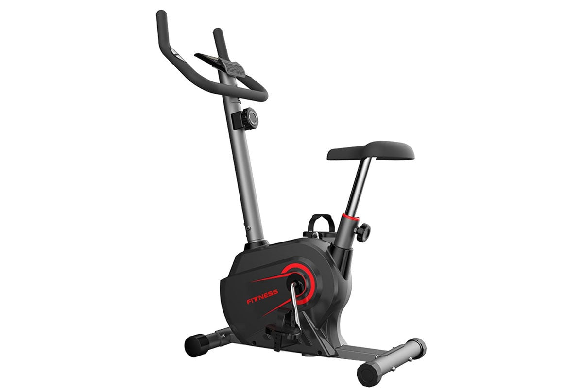 Close-up of exercise bike tension control knob for resistance