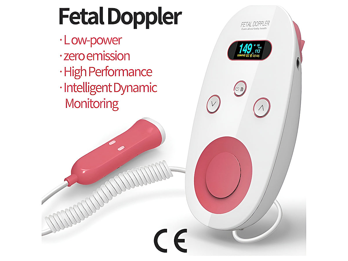 Side angle of fetal Doppler showing compact handheld design